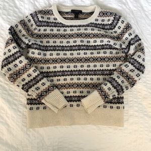 J Crew Fairisle Cropped Sweater
